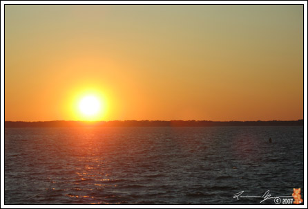 Sunset over the river